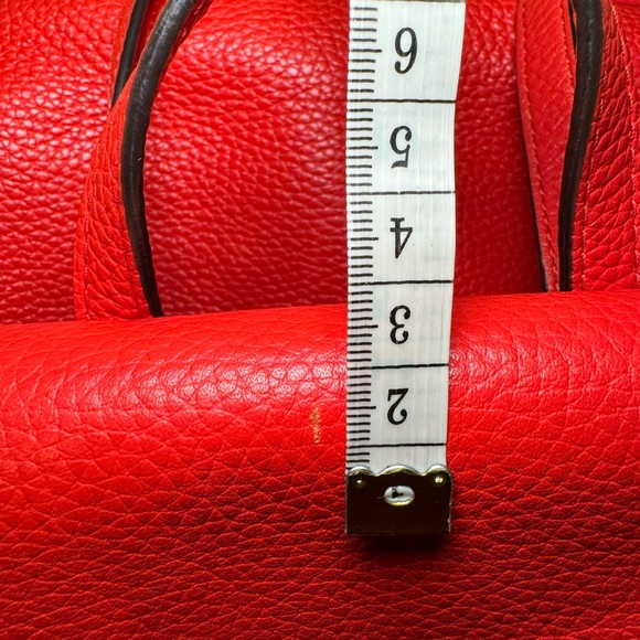 Michael Kors Red Pebble Leather Flap Medium Backpack Pre-loved Retail-$428 - Picture 10 of 10